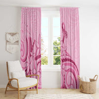 Aotearoa Maori Window Curtain Pink Fern Ribbons LT7 - Polynesian Pride