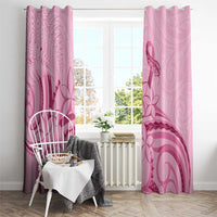 Aotearoa Maori Window Curtain Pink Fern Ribbons LT7 - Polynesian Pride