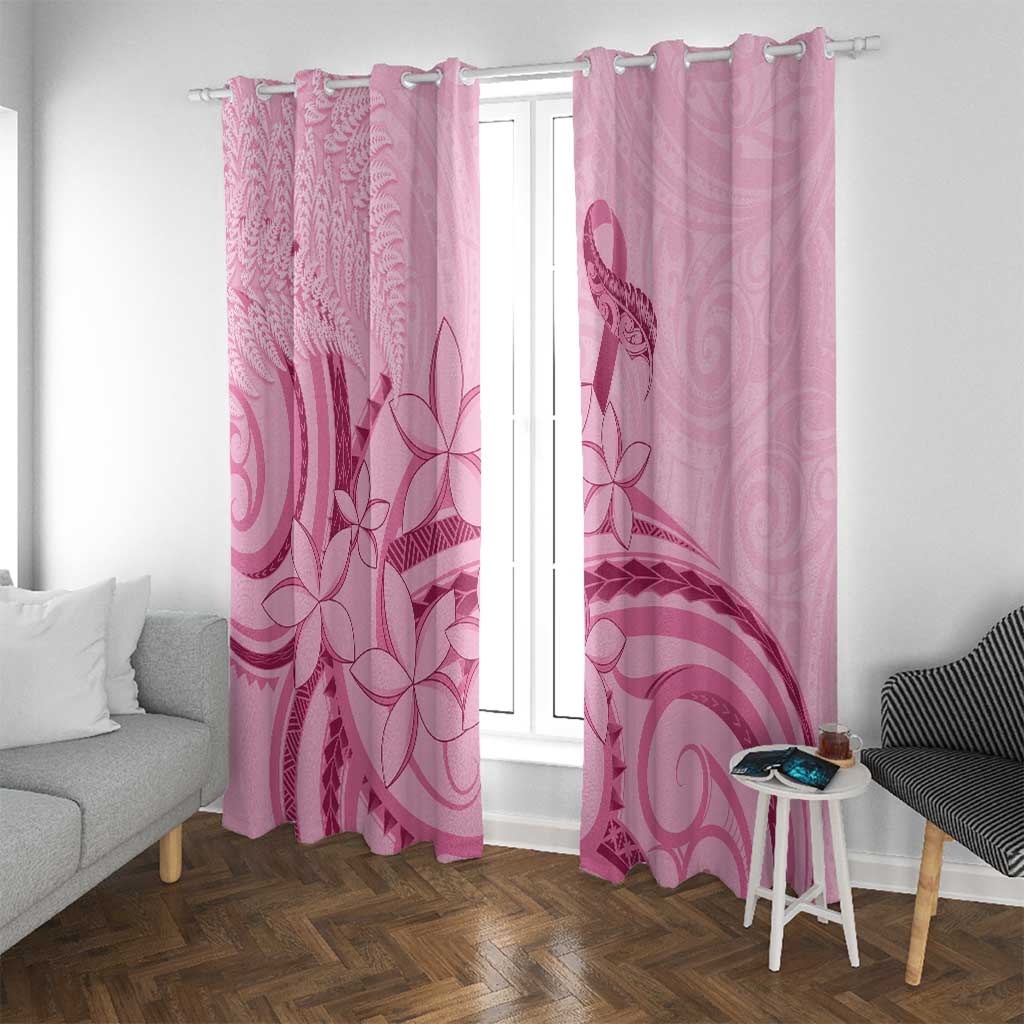 Aotearoa Maori Window Curtain Pink Fern Ribbons LT7 With Grommets Pink - Polynesian Pride