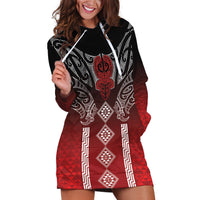 Aotearoa Maori Iwi Heritage Hoodie Dress Ngapuhi Kokowai LT7 Red - Polynesian Pride