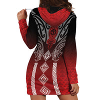 Aotearoa Maori Iwi Heritage Hoodie Dress Ngapuhi Kokowai LT7 - Polynesian Pride