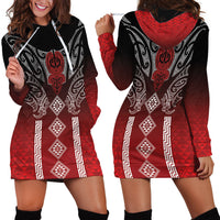 Aotearoa Maori Iwi Heritage Hoodie Dress Ngapuhi Kokowai LT7 - Polynesian Pride