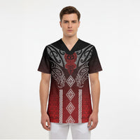 Aotearoa Maori Iwi Heritage Scrub Top Ngapuhi Kokowai LT7 - Polynesian Pride