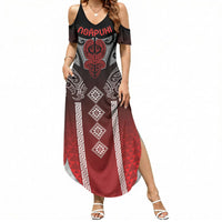 Aotearoa Maori Iwi Heritage Summer Maxi Dress Ngapuhi Kokowai LT7 Women Red - Polynesian Pride