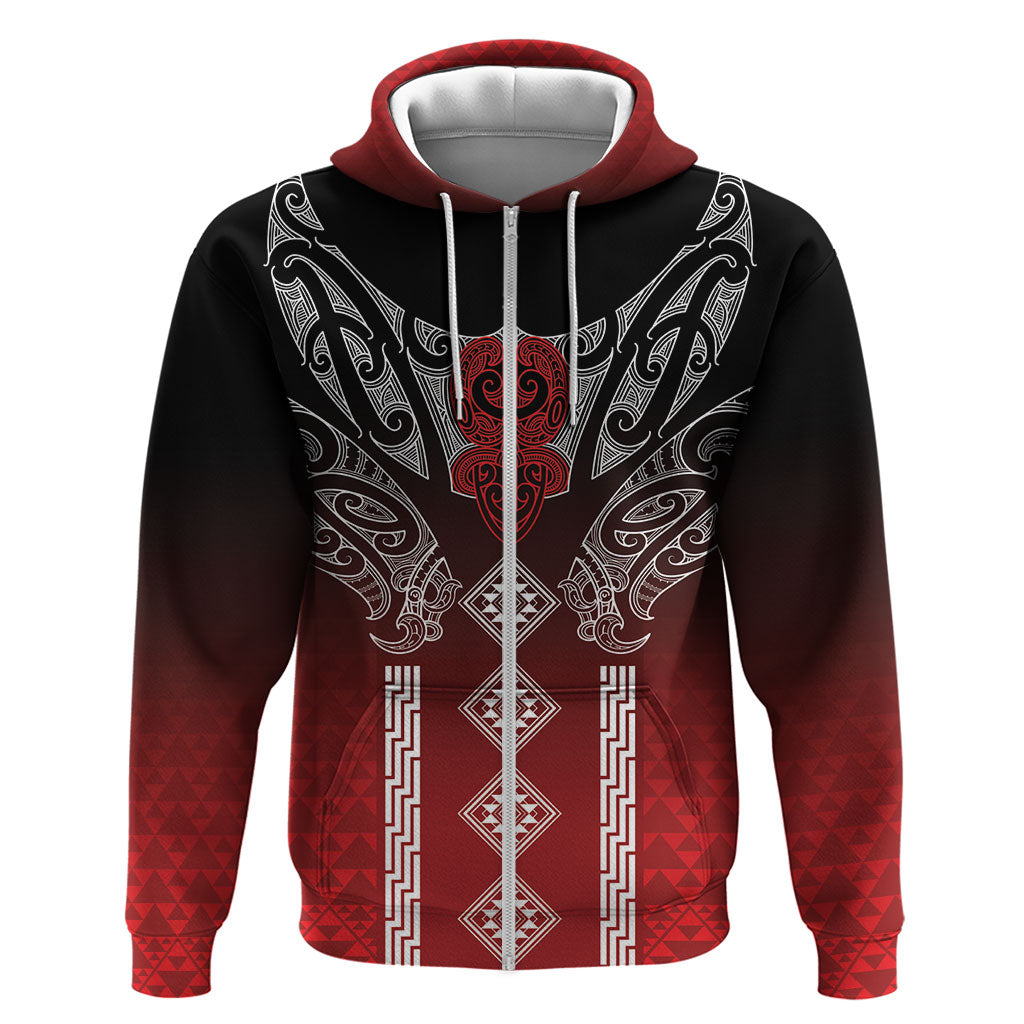 Aotearoa Maori Iwi Heritage Zip Hoodie Ngapuhi Kokowai