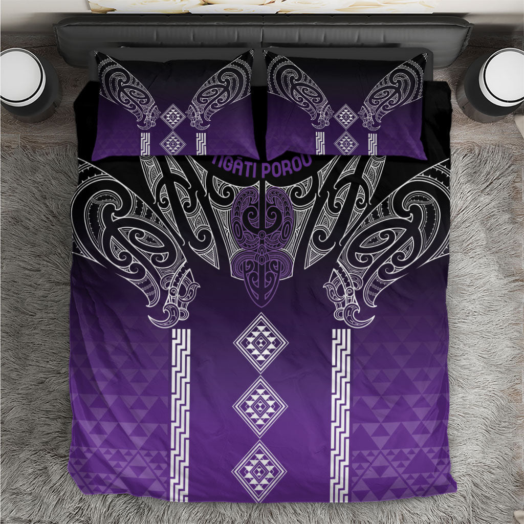 Aotearoa Maori Iwi Heritage Bedding Set Ngati Porou Waiporoporo LT7 Purple - Polynesian Pride
