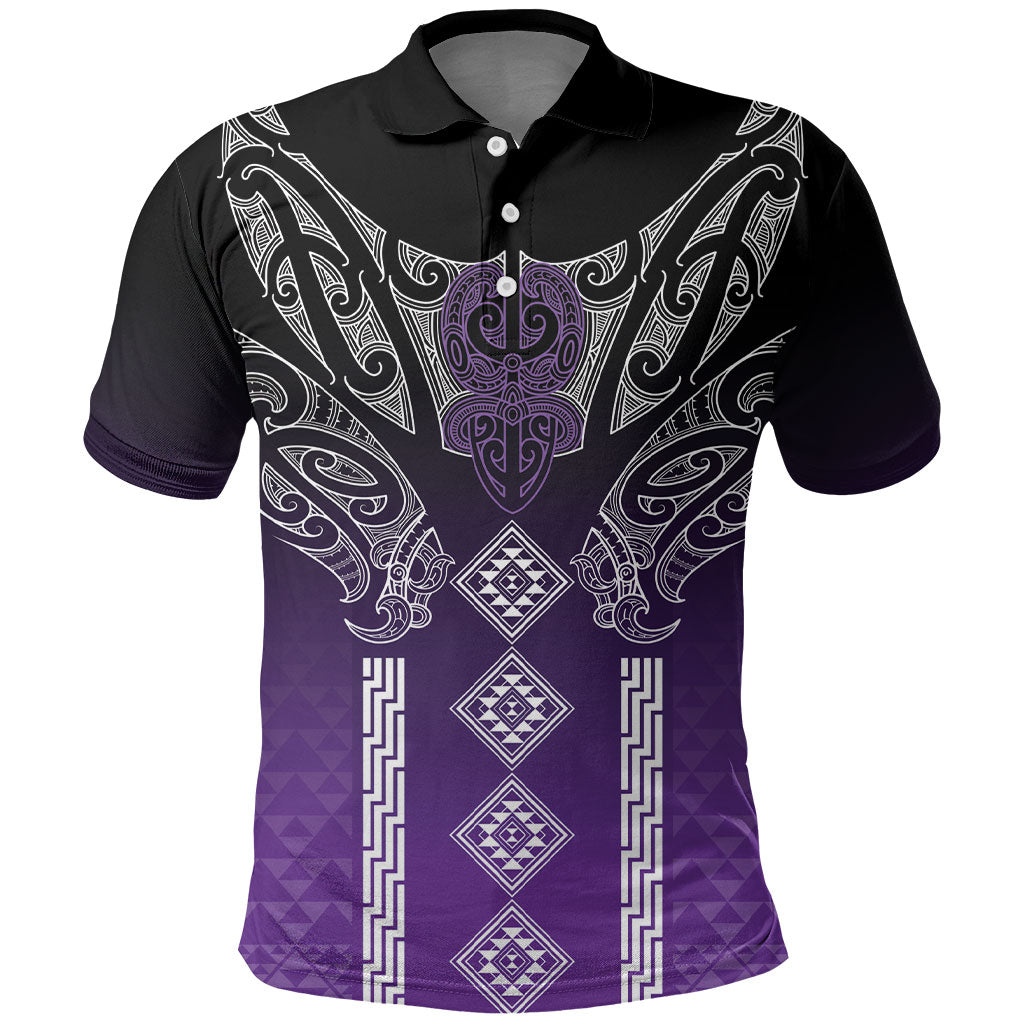 Aotearoa Maori Iwi Heritage Polo Shirt Ngati Porou Waiporoporo LT7 Purple - Polynesian Pride