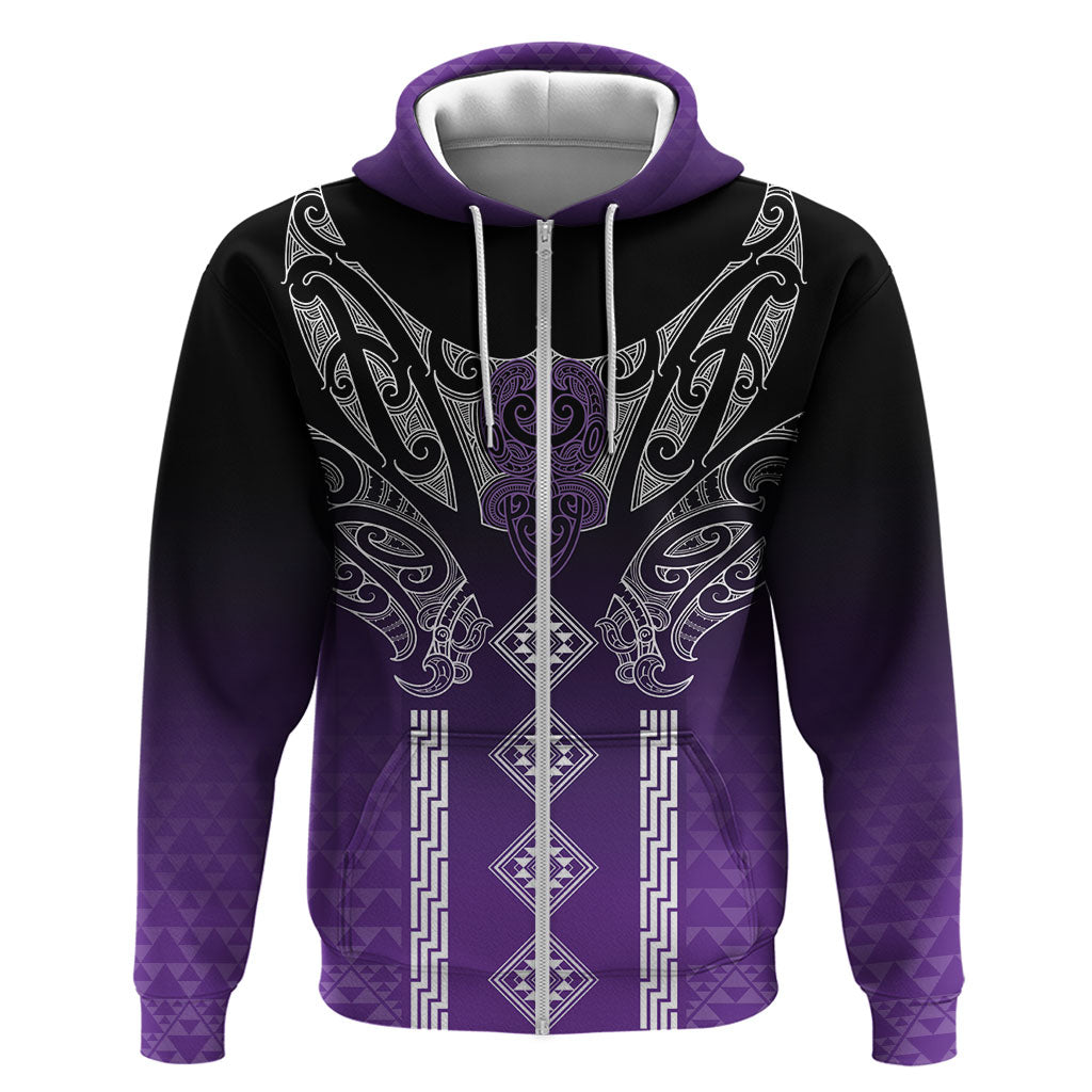 Aotearoa Maori Iwi Heritage Zip Hoodie Ngati Porou Waiporoporo