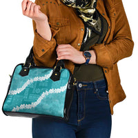 Hawaii Aloha Shoulder Handbag Teal Quilt Patch Work Mix Plumeria Lei LT7 - Polynesian Pride