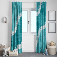 Hawaii Aloha Window Curtain Teal Quilt Patch Work Mix Plumeria Lei LT7 - Polynesian Pride