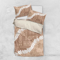 Hawaii Aloha Bedding Set Beige Quilt Patch Work Mix Plumeria Lei