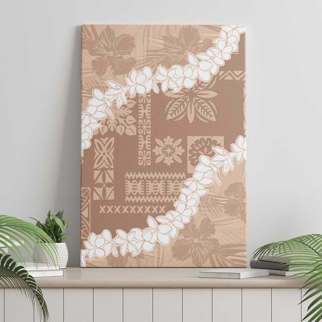 Hawaii Aloha Canvas Wall Art Beige Quilt Patch Work Mix Plumeria Lei LT7 - Polynesian Pride