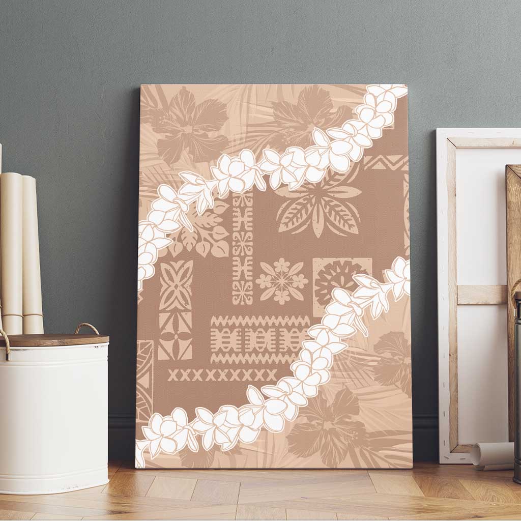 Hawaii Aloha Canvas Wall Art Beige Quilt Patch Work Mix Plumeria Lei LT7 - Polynesian Pride