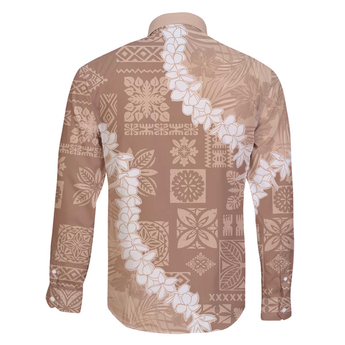 Hawaii Aloha Family Matching Off Shoulder Short Dress and Hawaiian Shirt Beige Quilt Patch Work Mix Plumeria Lei