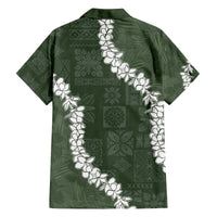 Hawaii Aloha Family Matching Puletasi and Hawaiian Shirt Sage Quilt Patch Work Mix Plumeria Lei LT7 - Polynesian Pride