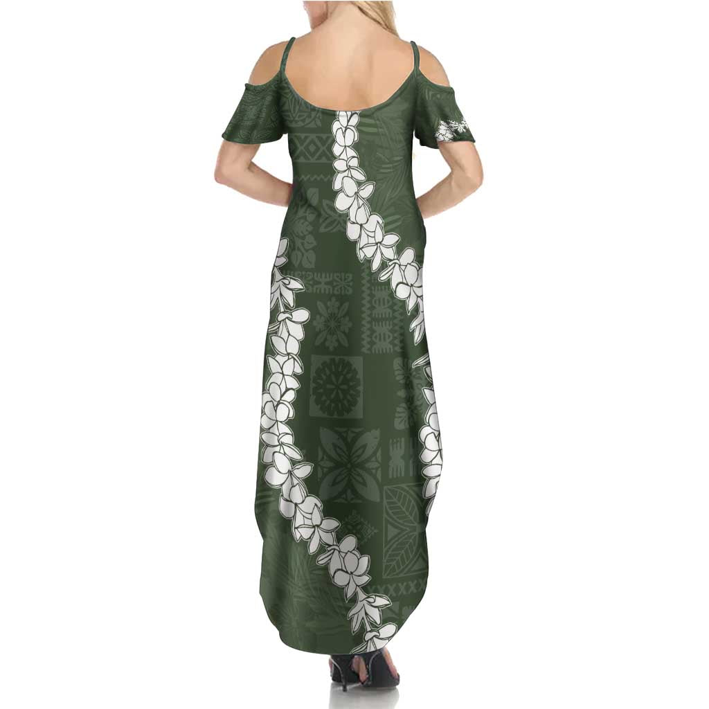 Hawaii Aloha Family Matching Summer Maxi Dress and Hawaiian Shirt Sage Quilt Patch Work Mix Plumeria Lei LT7 - Polynesian Pride