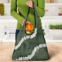 Hawaii Aloha Grocery Bag Sage Quilt Patch Work Mix Plumeria Lei
