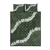 Hawaii Aloha Quilt Bed Set Sage Quilt Patch Work Mix Plumeria Lei LT7 - Polynesian Pride