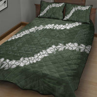 Hawaii Aloha Quilt Bed Set Sage Quilt Patch Work Mix Plumeria Lei LT7 - Polynesian Pride