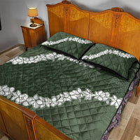 Hawaii Aloha Quilt Bed Set Sage Quilt Patch Work Mix Plumeria Lei LT7 - Polynesian Pride