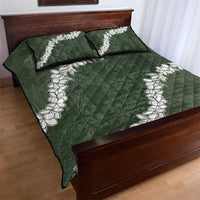 Hawaii Aloha Quilt Bed Set Sage Quilt Patch Work Mix Plumeria Lei LT7 - Polynesian Pride