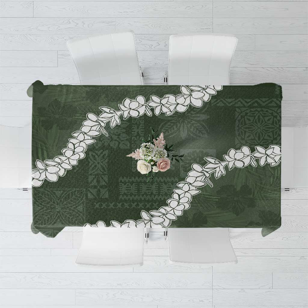 Hawaii Aloha Tablecloth Sage Quilt Patch Work Mix Plumeria Lei LT7 Sage - Polynesian Pride