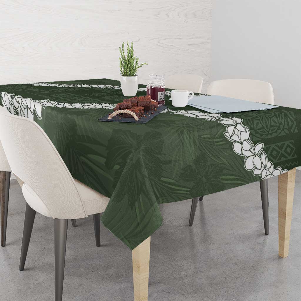 Hawaii Aloha Tablecloth Sage Quilt Patch Work Mix Plumeria Lei LT7 - Polynesian Pride
