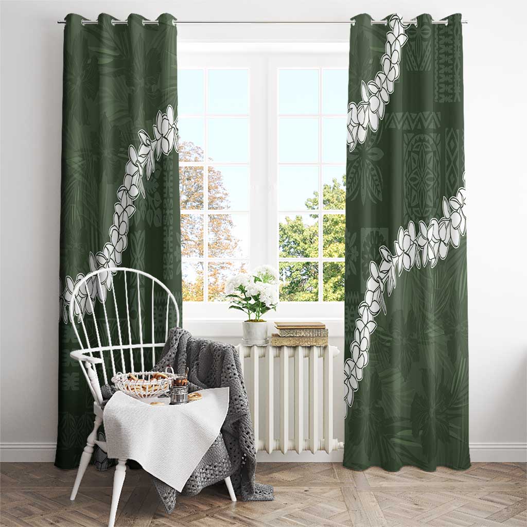 Hawaii Aloha Window Curtain Sage Quilt Patch Work Mix Plumeria Lei