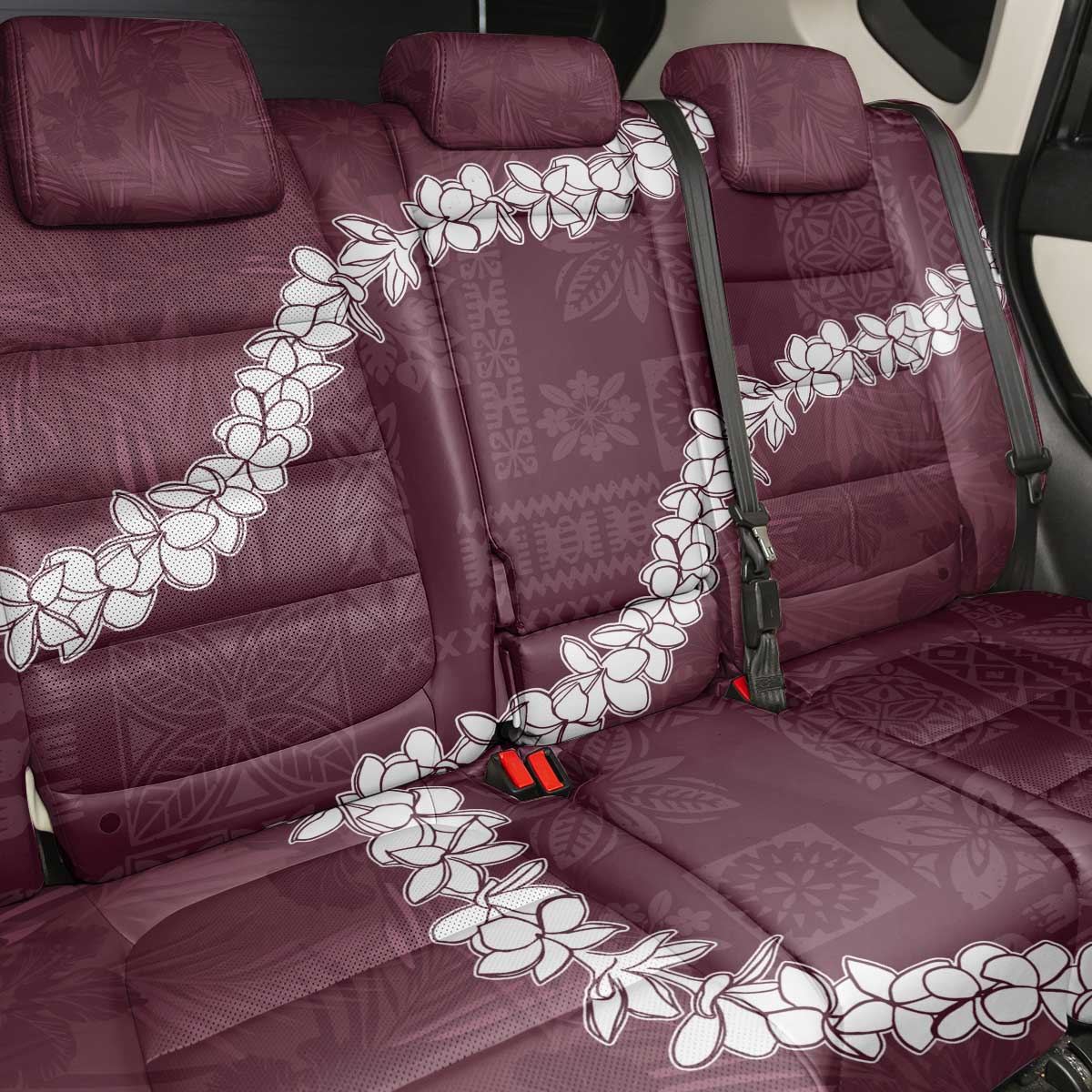 Hawaii Aloha Back Car Seat Cover Champange Quilt Patch Work Mix Plumeria Lei LT7 - Polynesian Pride