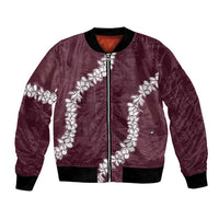 Hawaii Aloha Bomber Jacket Champange Quilt Patch Work Mix Plumeria Lei LT7 Unisex Champange - Polynesian Pride