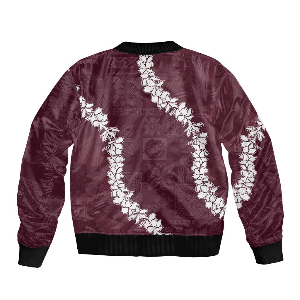 Hawaii Aloha Bomber Jacket Champange Quilt Patch Work Mix Plumeria Lei LT7 - Polynesian Pride