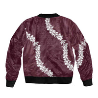 Hawaii Aloha Bomber Jacket Champange Quilt Patch Work Mix Plumeria Lei LT7 - Polynesian Pride
