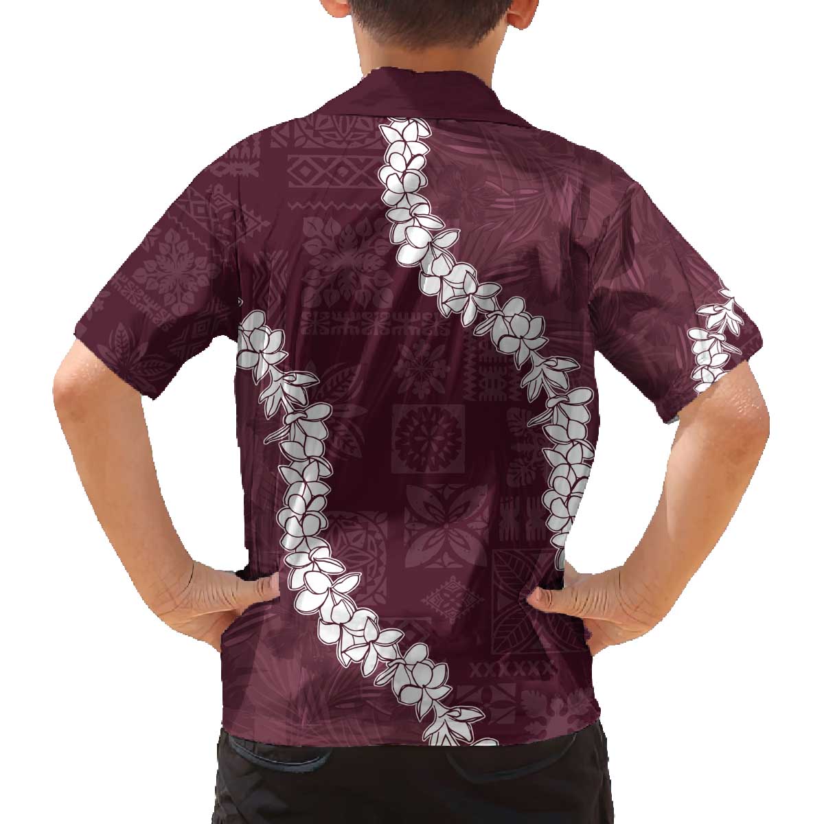 Hawaii Aloha Family Matching Puletasi and Hawaiian Shirt Champange Quilt Patch Work Mix Plumeria Lei LT7 - Polynesian Pride