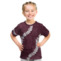 Hawaii Aloha Kid T Shirt Champange Quilt Patch Work Mix Plumeria Lei LT7 Champange - Polynesian Pride