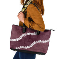 Hawaii Aloha Leather Tote Bag Champange Quilt Patch Work Mix Plumeria Lei LT7 Champange - Polynesian Pride