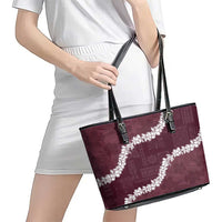Hawaii Aloha Leather Tote Bag Champange Quilt Patch Work Mix Plumeria Lei LT7 - Polynesian Pride