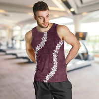 Hawaii Aloha Men Tank Top Champange Quilt Patch Work Mix Plumeria Lei LT7 Champange - Polynesian Pride