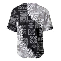 Hawaii Aloha Baseball Jersey White Quilt Patch Work Mix Plumeria Lei LT7 - Polynesian Pride