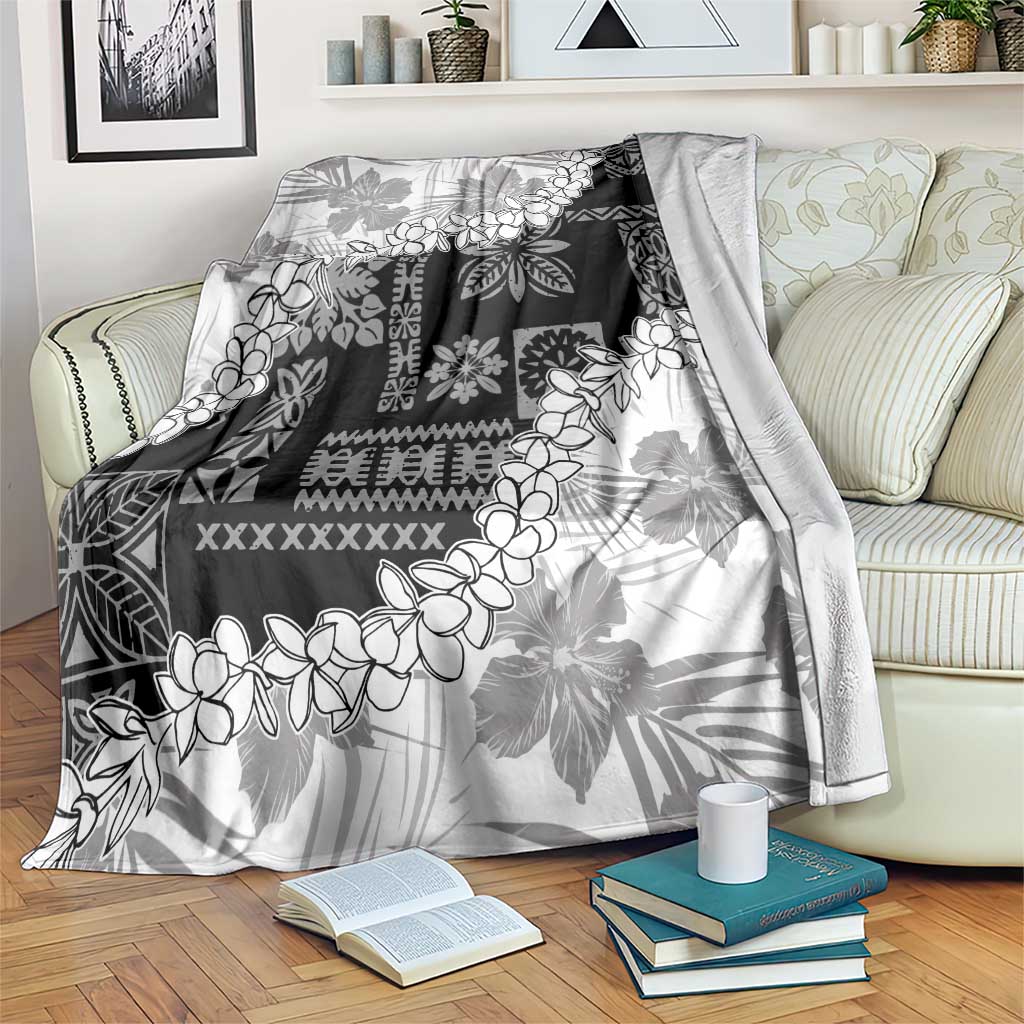 Hawaii Aloha Blanket White Quilt Patch Work Mix Plumeria Lei LT7 White - Polynesian Pride