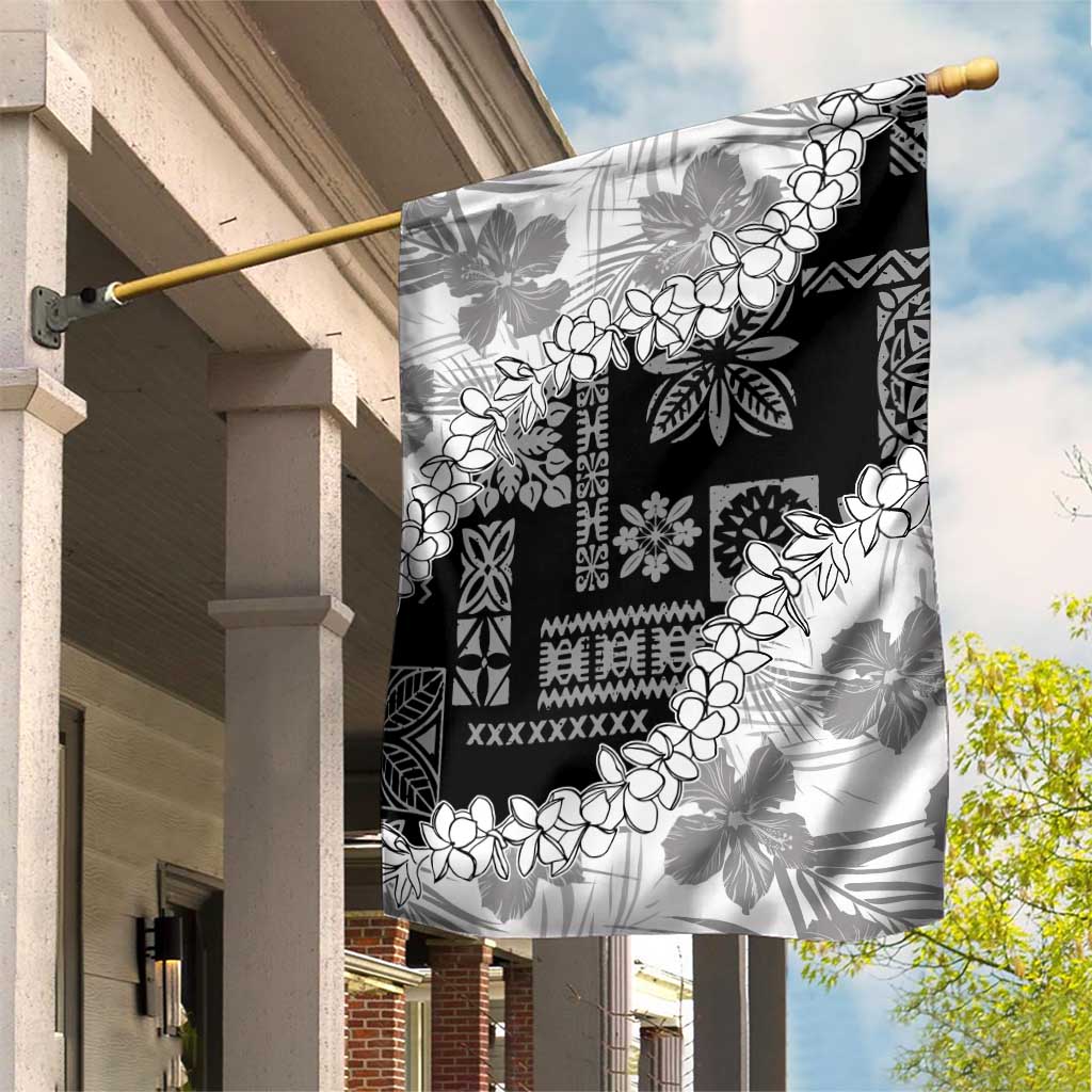 Hawaii Aloha Garden Flag White Quilt Patch Work Mix Plumeria Lei LT7 House Flag White - Polynesian Pride