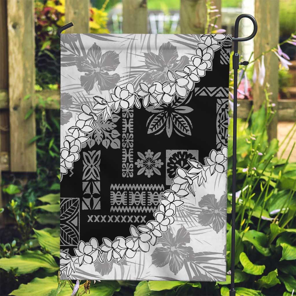 Hawaii Aloha Garden Flag White Quilt Patch Work Mix Plumeria Lei LT7 Garden Flag White - Polynesian Pride