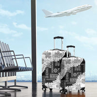 Hawaii Aloha Luggage Cover White Quilt Patch Work Mix Plumeria Lei