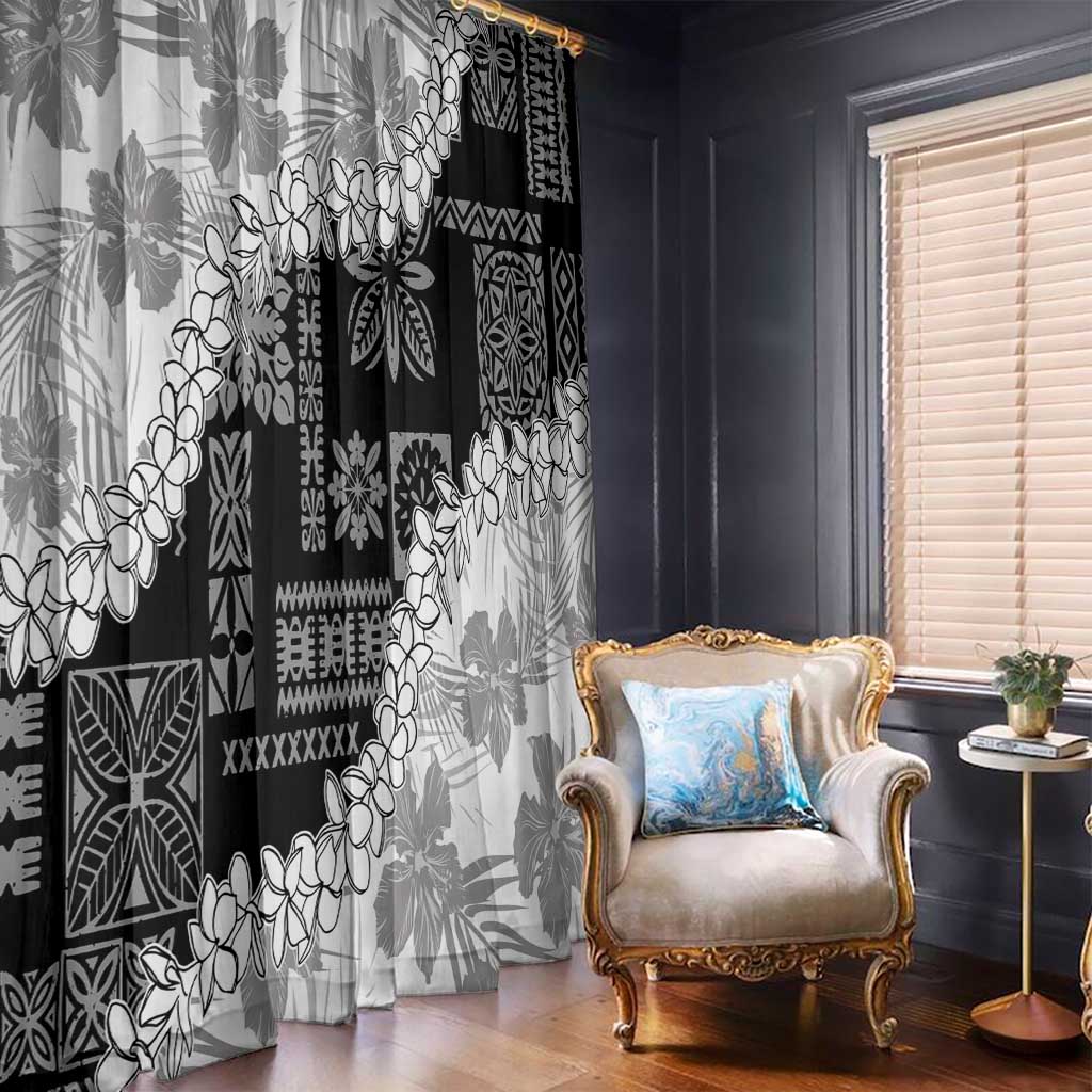 Hawaii Aloha Window Curtain White Quilt Patch Work Mix Plumeria Lei
