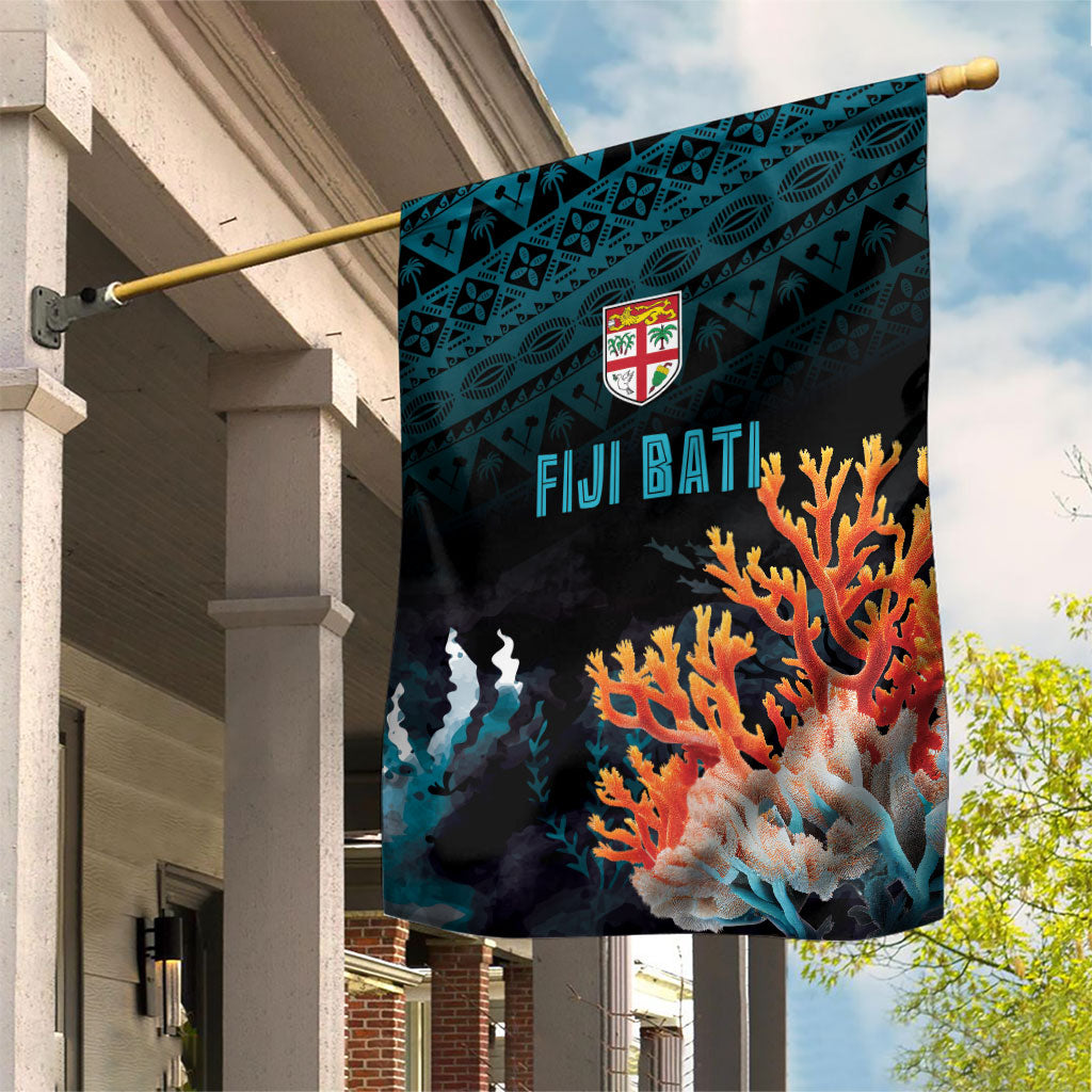 Fiji Bati Rugby Viti Masi Garden Flag Coral Motifs