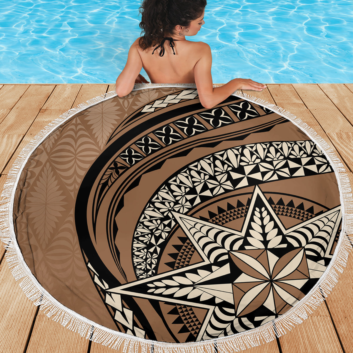 Tonga Ngatu Beach Blanket Tokelau Classic Motifs LT7 - Polynesian Pride