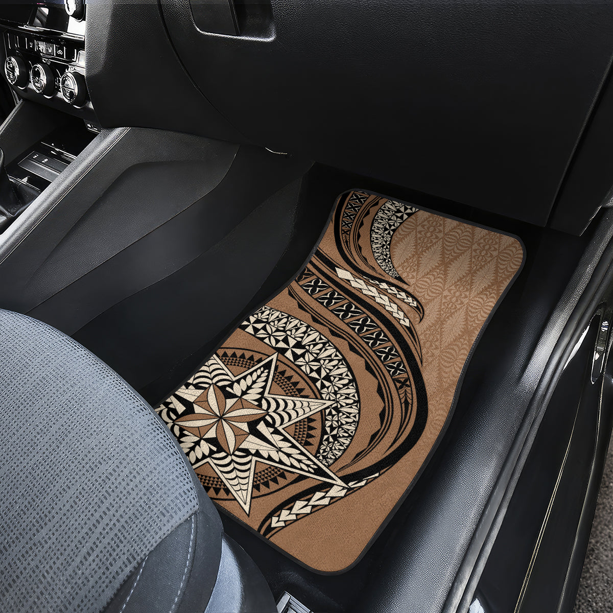 Tonga Ngatu Car Mats Tokelau Classic Motifs LT7 - Polynesian Pride