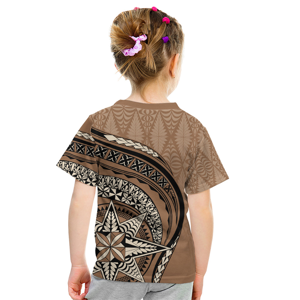Tonga Ngatu Kid T Shirt Tokelau Classic Motifs LT7 - Polynesian Pride