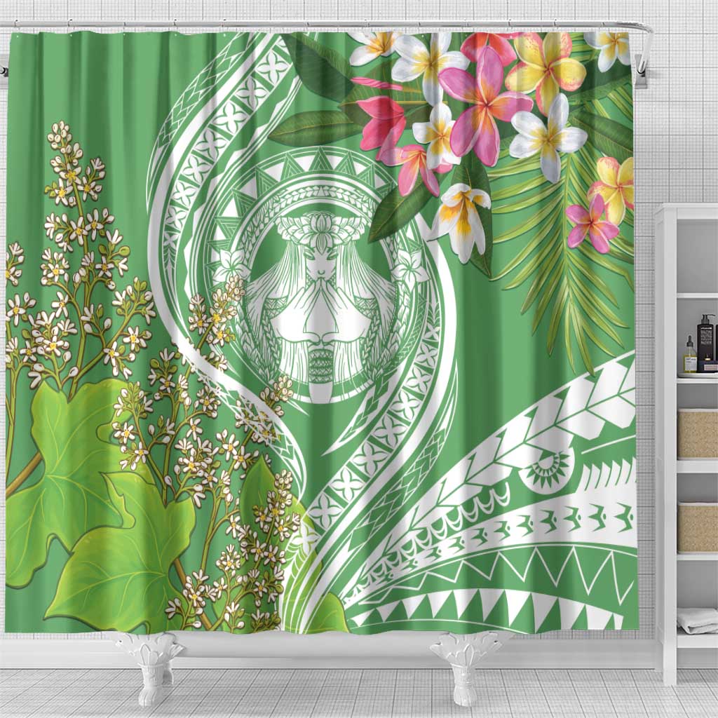 Aloha Molokai Island Shower Curtain Hawaii Pua Kukui