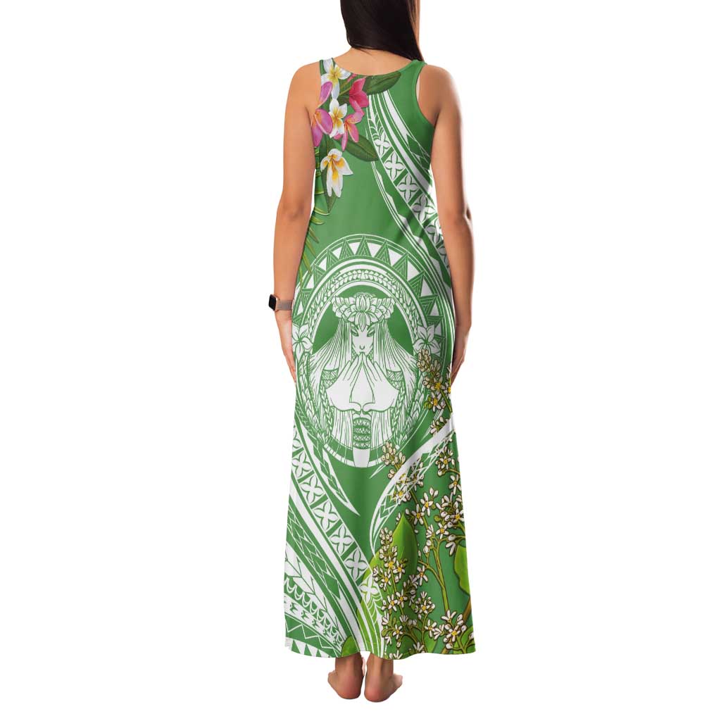 Aloha Molokai Island Tank Maxi Dress Hawaii Pua Kukui