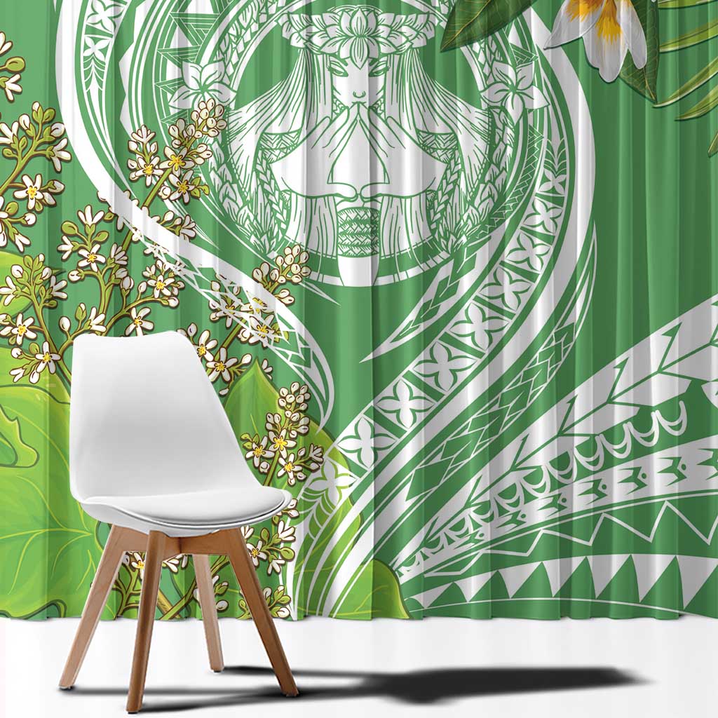 Aloha Molokai Island Window Curtain Hawaii Pua Kukui